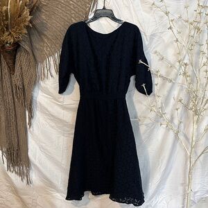 Elegant Dark Blue Lace A-Line Dress